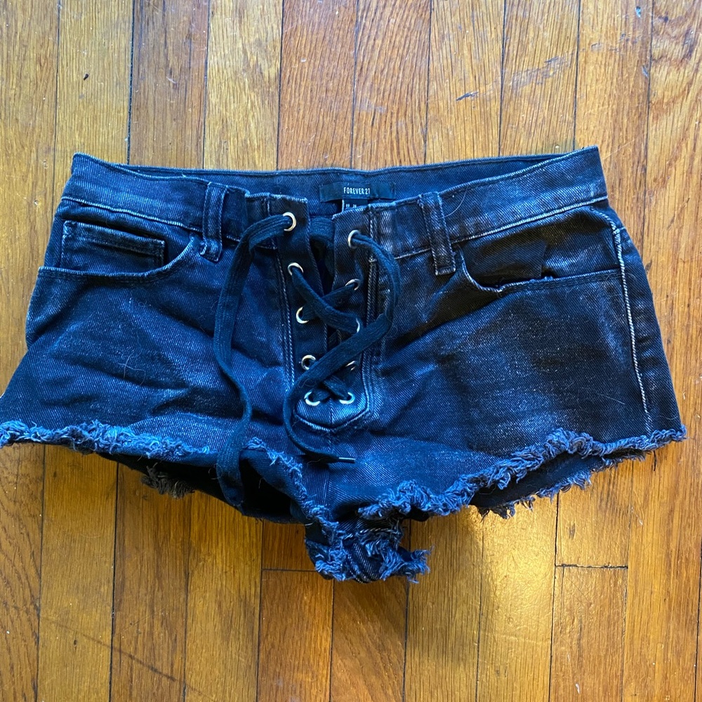 Black Denim Shorts